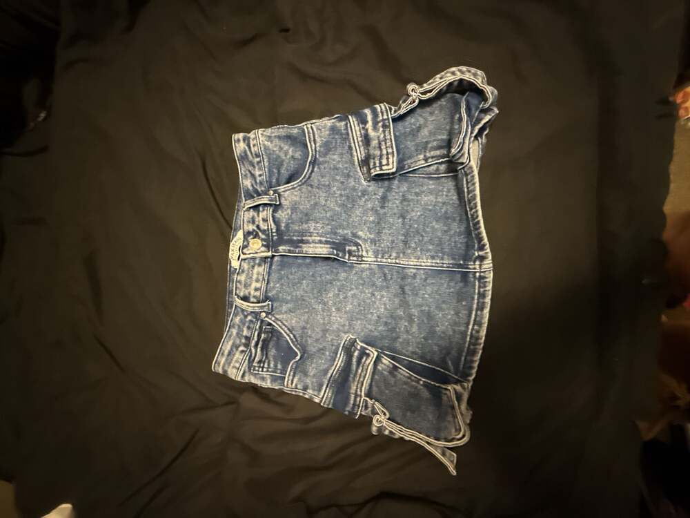 Wax Jean Collection Acid Wash Denim Mini Skirt